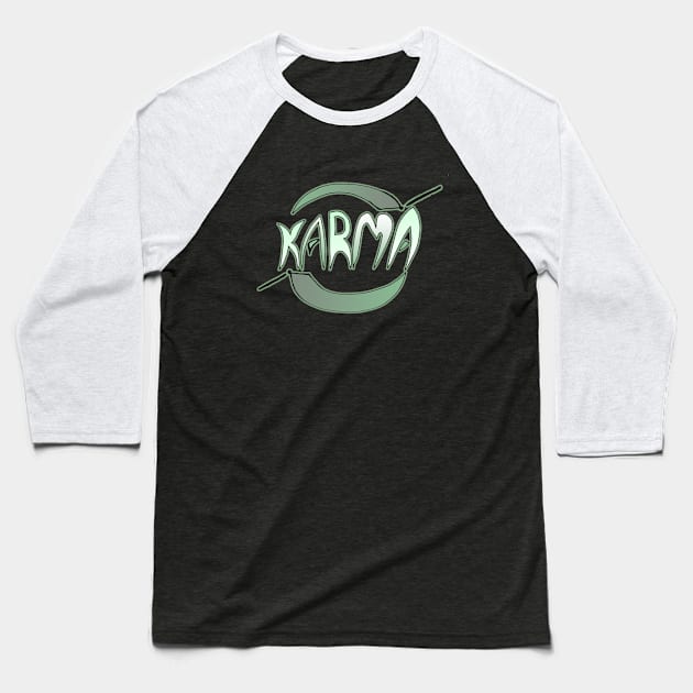 Karma Baseball T-Shirt by IanWylie87